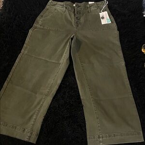 Tribal Olive Green Boot Cut Pants